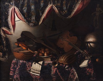 Gran naturaleza muerta con instrumentos musicales de Bartolomeo Bettera